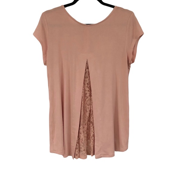 Kim & Cami Blush Pink Tunic Top with lace insert M - Picture 3 of 4